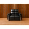 Viviana 3-seater, Single Chair and Footstool Set in Black leather Viviana 3-seater, Single Chair and Footstool Set in Black leather