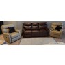 Scott - 3 Seater power recliner in Brown leather and 2 x Power Chairs in Biege Leather Scott - 3 Seater power recliner in Brown leather and 2 x Power Chairs in Biege Leather