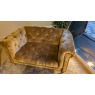 Ashdown Fabric Chesterfield 4 Seater Sofa, Snuggler & leather Footstool Ashdown Fabric Chesterfield 4 Seater Sofa, Snuggler & leather Footstool