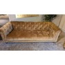 Ashdown Fabric Chesterfield 4 Seater Sofa, Snuggler & leather Footstool Ashdown Fabric Chesterfield 4 Seater Sofa, Snuggler & leather Footstool