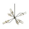 Raef Large Bronze and Brass 6 Light Chandelier