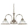 American Diner 3 Light Antique Brass Fitting