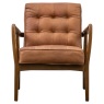 Gallery Direct Humber Mid-century Modern Armchair - Vintage Brown Leather