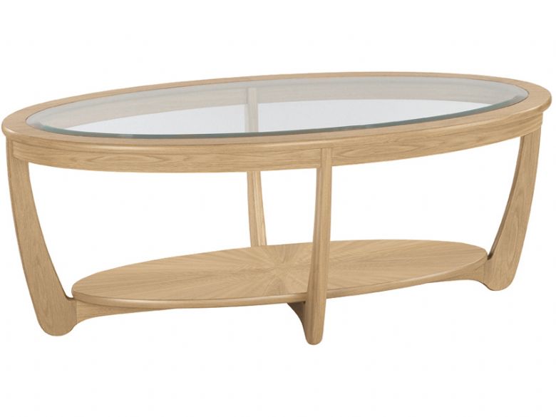 Nathan Furniture Shades Range Glass Top Oval Coffee Table Lee