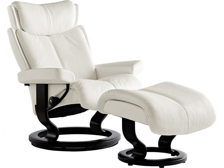 Stressless Magic Recliner Chair and Stool in leather