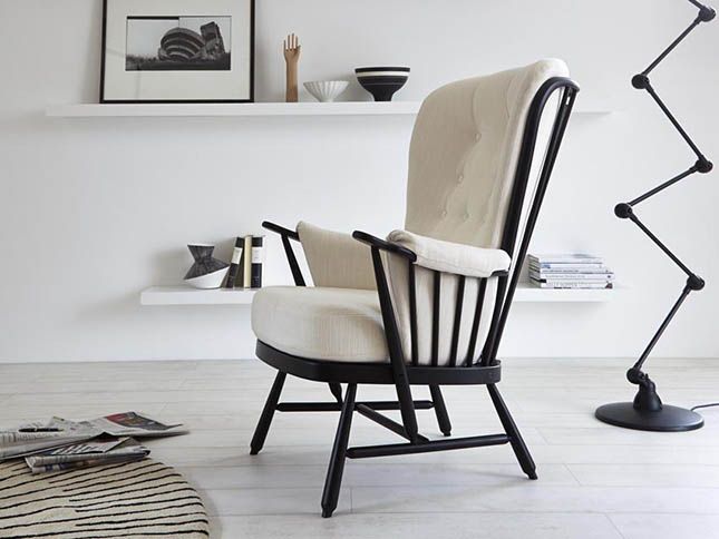 Ercol Evergreen Fabric Chair Black Frame