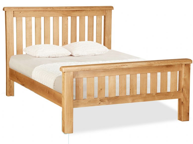 Fairfax double oak Slatted Bedframe available at Lee Longlands