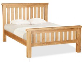 Fairfax double oak Slatted Bedframe available at Lee Longlands