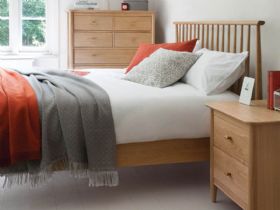 Ercol Teramo oak bed frame available at Lee Longlands