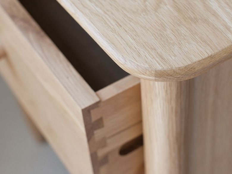 Ercol Teramo oak tallboy with dovetail joints