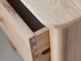 Ercol Teramo oak tallboy with dovetail joints