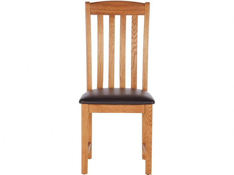 Oak Slat Back Chair with PU Seat