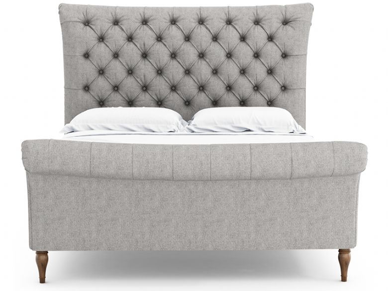 Conrad 4&#039;6 double bed frame in grey fabric