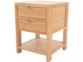 1368 Ercol Bosco oak 2 drawer bedside cabinet