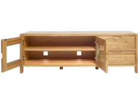 Ercol Bosco wide TV unit with natural wood finish
