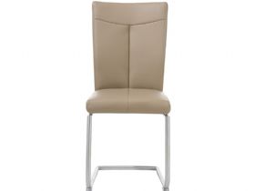 Flavia full leather dining chair in taupe