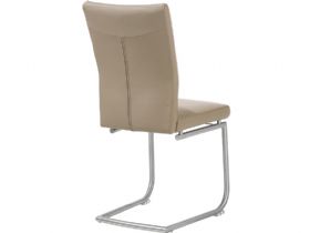 Flavia full leather dining chair in taupe