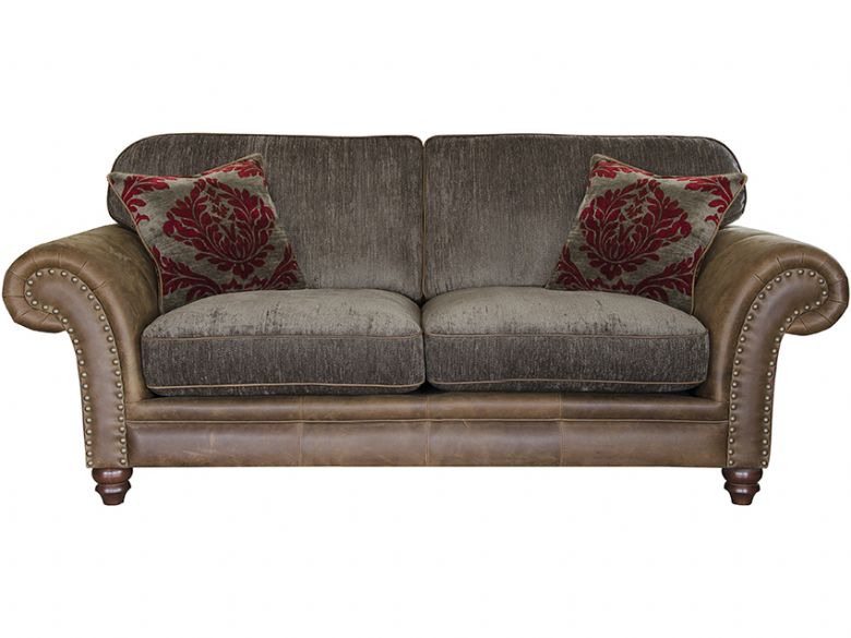 Carnegie 2 Seater Leather Fabric Sofa, Fabric And Leather Sofas Uk