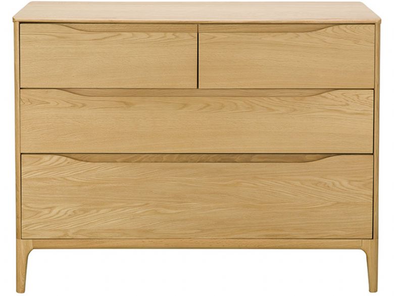 Ercol Rimini 4 Drawer Low Wide Chest Front