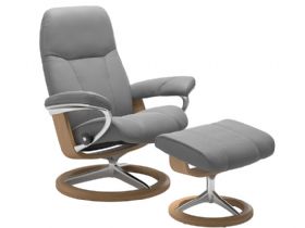 Stressless Consul Small Chair & Stool Signature Base