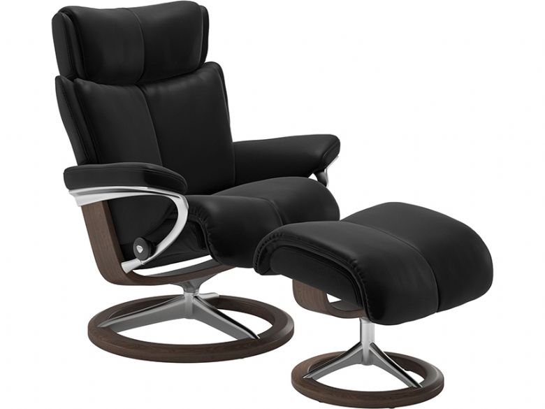 Stressless Magic Small Leather Chair, Small Black Leather Chair