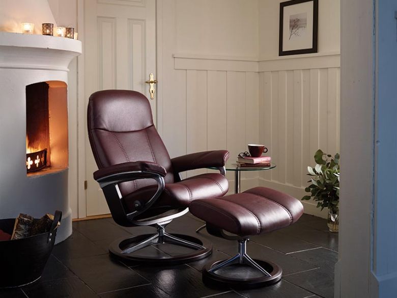 Stressless Consul Leather Chair in Cori Amarone Leather