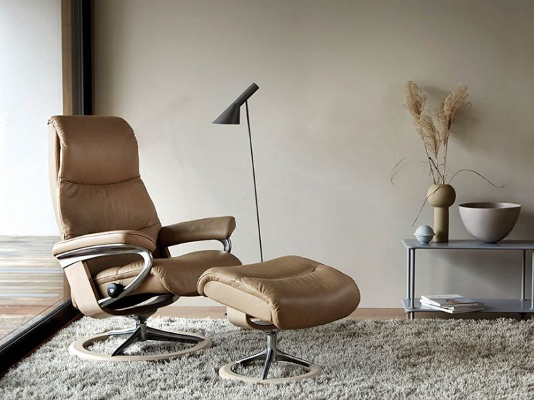 Stressless View chair and stool signature base at Lee Longlands