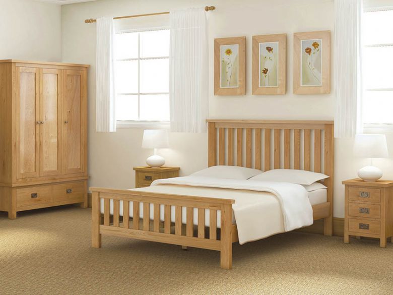 Fairfax Compact Oak Small Double Bed Frame