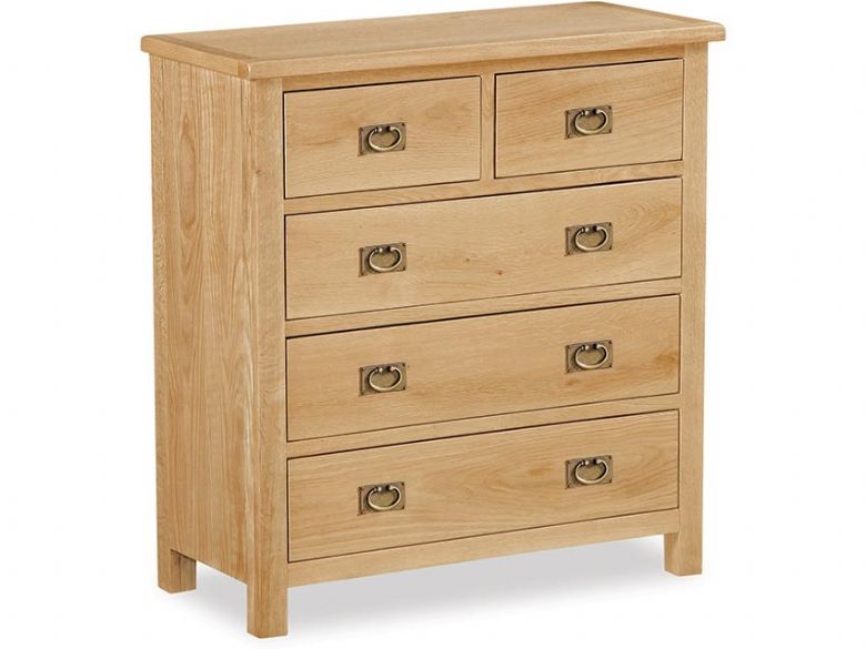 Fairfax Compact Oak 2 Over 3 Chest of Drawers