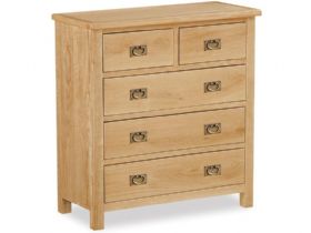Fairfax Compact Bedroom Oak 2 Over 3 Chest of Drawers