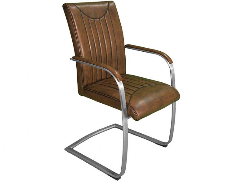 Industrial style brown dining chair available at Lee Longlands