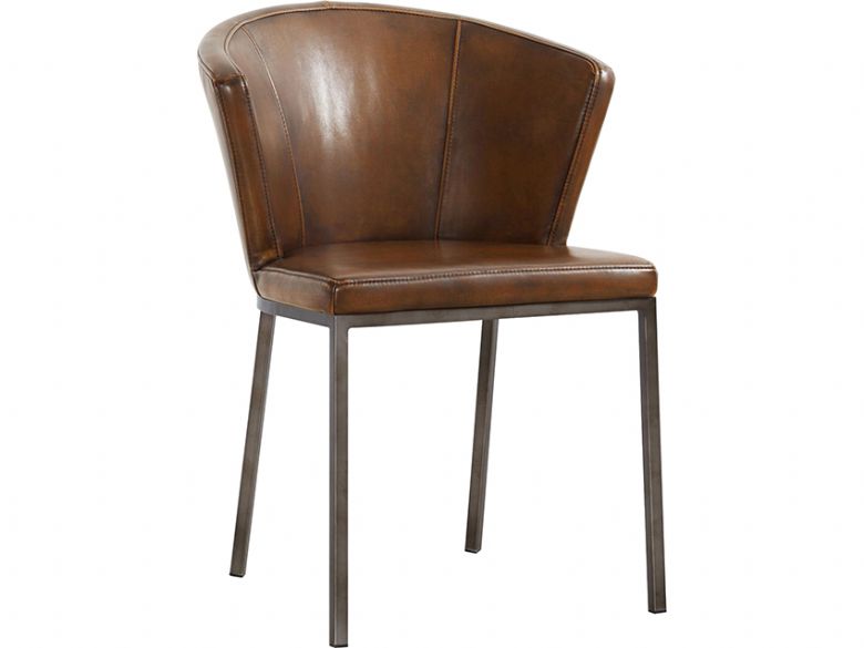 Industrial Retro Curve Dining Chair, Vintage Leather Dining Chairs Uk