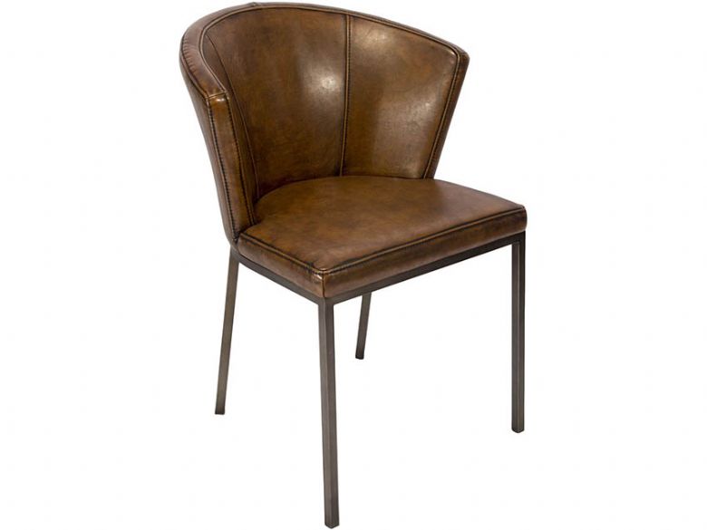 Industrial Retro Curve Dining Chair, Retro Leather Dining Chairs Uk
