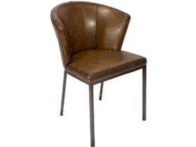 Vintage style brown dining chair