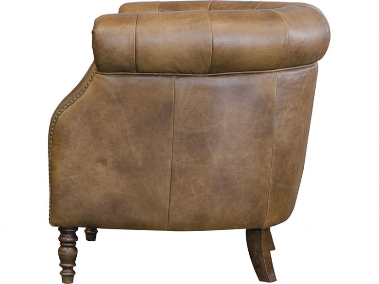Tam button back leather tub chair