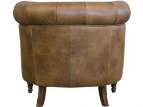 Tam button back leather tub chair