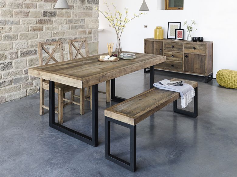 Halsey reclaimed rustic dining collection