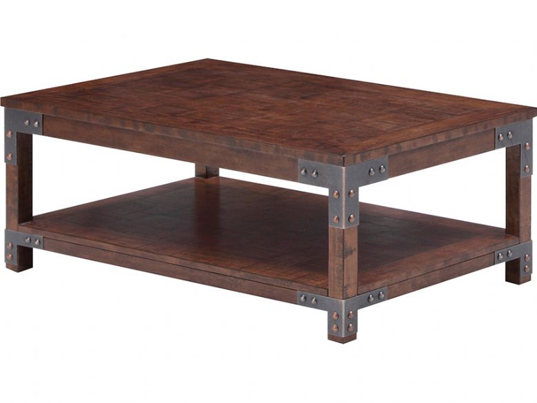 Arran industrial dark wood coffee table