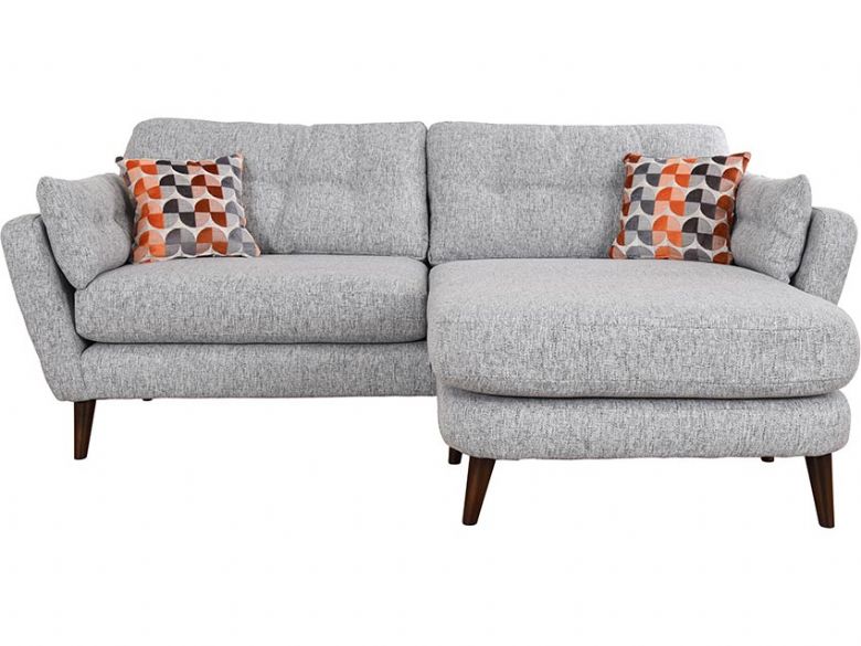 Lottie grey fabric lounger sofa with chaise