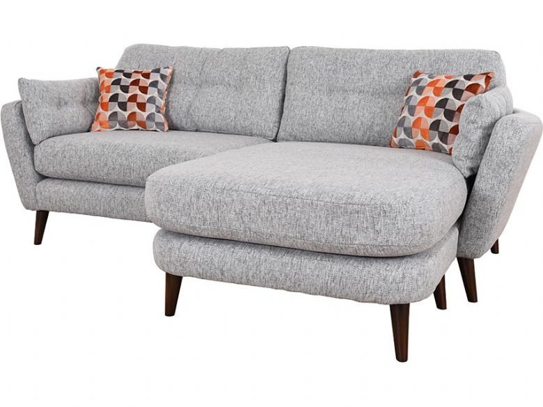 Lottie modern grey chaise sofa geometric scatters