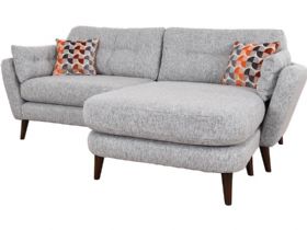 Lottie modern grey chaise sofa geometric scatters