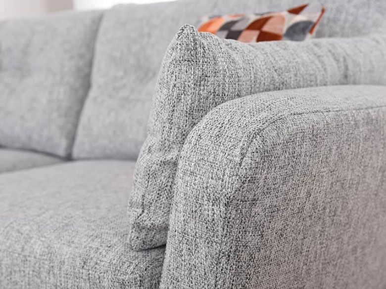 Lottie grey fabric modern sofa with scatters