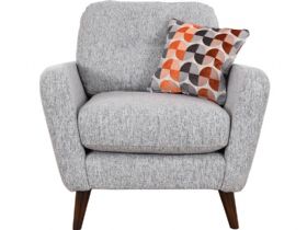 Lottie modern fabric grey chair available at Lee Longlands