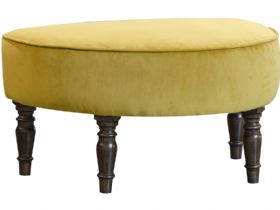 Vivienne fabric footstool in plush turmeric available at Lee Longlands