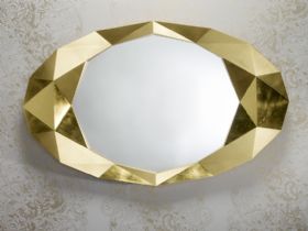 Precious gold angled mirror available at Lee Longlands