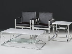 Bergamo white marble coffee table available at Lee Longlands