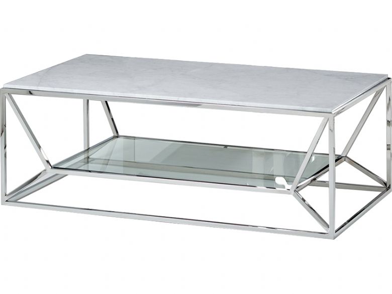 Bergamo metal stone and glass occasional tables