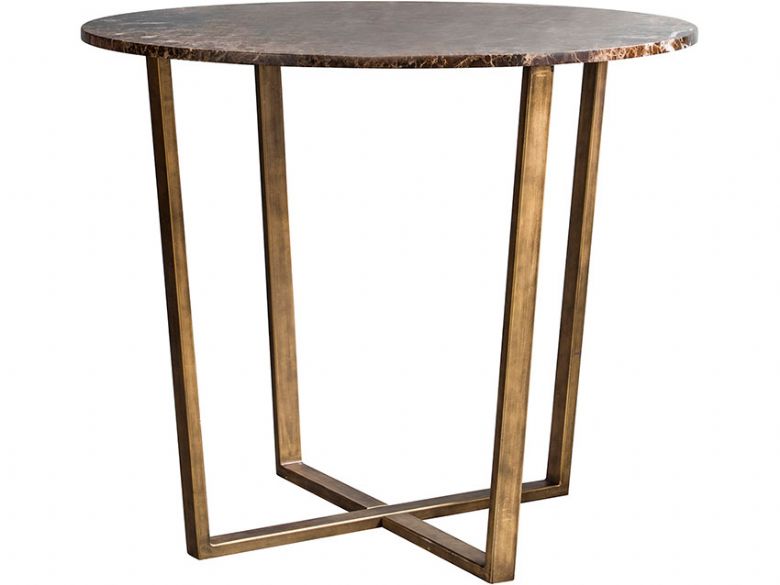 Ravelli Marble Round Side Table Lee, Round Side Table Wood Top Metal Legs