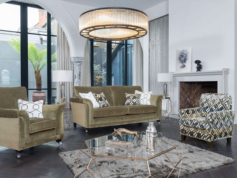 Hampshire velvet grand fabric sofa range available at Lee Longlands