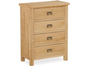Fairfax Compact Bedroom Oak 4 Drawer Chest